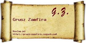 Grusz Zamfira névjegykártya